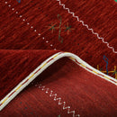 Red Gabbeh Border Design Hand Loomed Wool Area Rug
