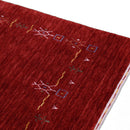Red Tribal Border Design Hand Loomed Wool Area Rug