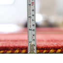 Red Tribal Hand Loomed Wool Area Rug - Geometric Border Design with Cultural Symbols by The Rug Decor