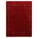 Red Tribal Border Design Hand Loomed Wool Area Rug