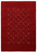 Red Tribal Geometrical Design Wool Area Rug