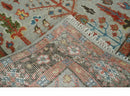 Ready to Ship Silver And Brown Tree of Life Hand Knotted 5x8 Wool Rug by The Rug Decor
