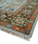 Ready to Ship Silver And Brown Tree of Life Hand Knotted 6x9 Wool Rug by The Rug Decor