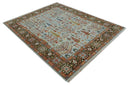 Ready to Ship Silver And Brown Tree of Life Hand Knotted 6x9 Wool Rug by The Rug Decor