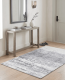 Ready to Ship Silver And Ivory Modern Abstract Hand Loom 5x7.6 Viscose Rug by The Rug Decor