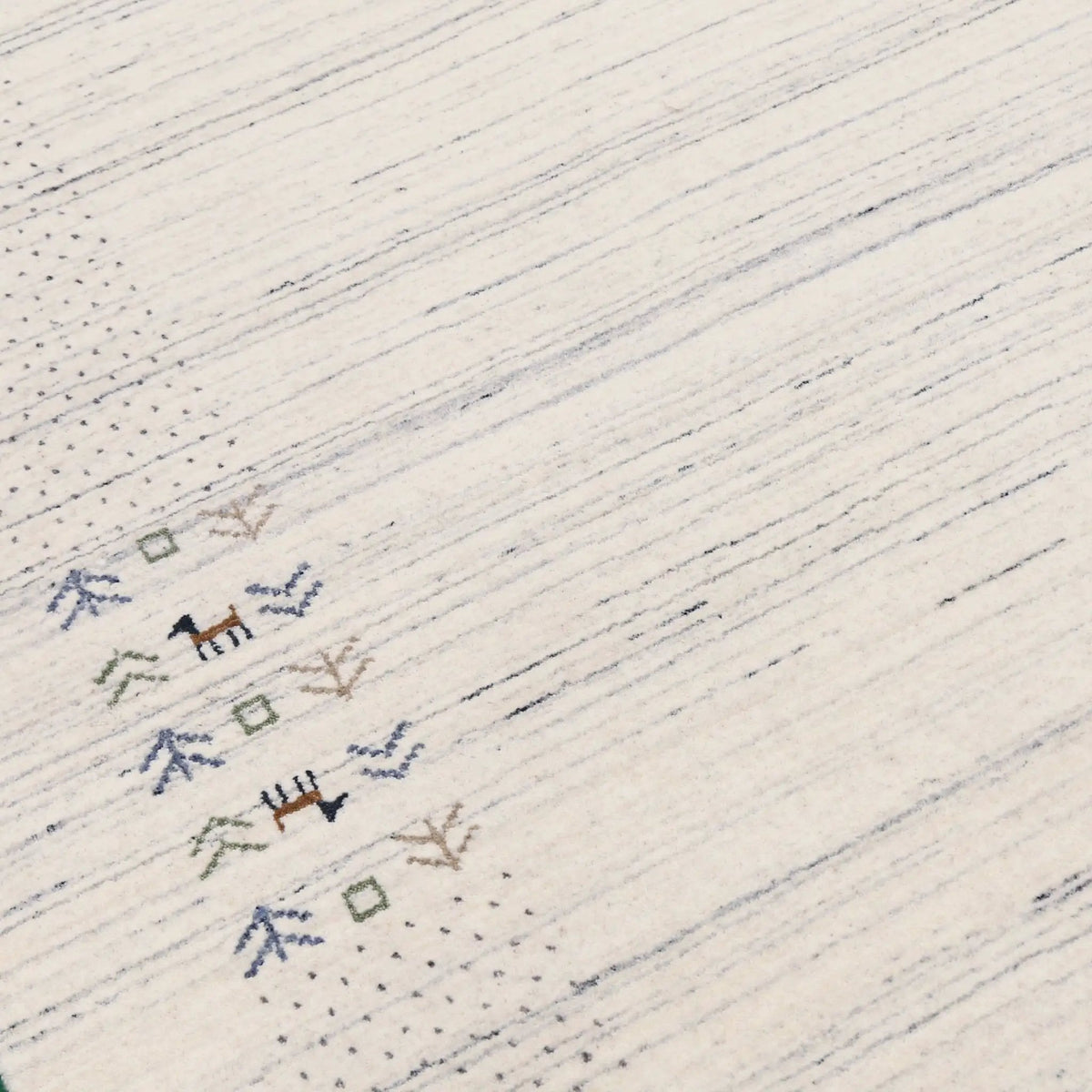 Ivory Hand Loomed Wool Area Rug With Geometric Border Pattern, photo 8 of 12