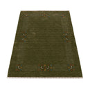 Solid with Border Patterns Hand Loomed Wool Area Rug