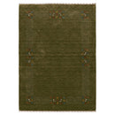 Solid with Border Patterns Hand Loomed Wool Area Rug