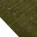 Hand Loomed Wool Area Rug - Solid Center with Decorative Border by The Rug Decor