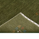 Solid with Border Patterns Hand Loomed Wool Area Rug