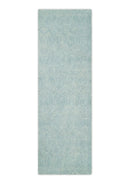 Ready to Ship Teal And Ivory Modern Contemporary Hand Tufted 2.6x8 Wool Rug by The Rug Decor