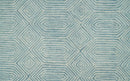 Ready to Ship Teal And Ivory Modern Contemporary Hand Tufted 2.6x8 Wool Rug by The Rug Decor