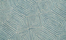 Ready to Ship Teal And Ivory Modern Contemporary Hand Tufted 2.6x8 Wool Rug by The Rug Decor