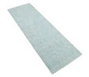 Ready to Ship Teal And Ivory Modern Contemporary Hand Tufted 2.6x8 Wool Rug by The Rug Decor