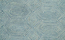 Ready to Ship Teal And Ivory Modern Contemporary Hand Tufted 2x3 Wool Rug by The Rug Decor