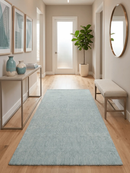 Ready to Ship Teal And Ivory Modern Contemporary Hand Tufted 6x9 Wool Rug by The Rug Decor