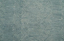Ready to Ship Teal And Ivory Modern Contemporary Hand Tufted 6x9 Wool Rug by The Rug Decor