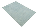 Ready to Ship Teal And Ivory Modern Contemporary Hand Tufted 6x9 Wool Rug by The Rug Decor