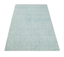 Ready to Ship Teal And Ivory Modern Contemporary Hand Tufted 6x9 Wool Rug by The Rug Decor