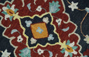 Ready to Ship Traditional Charcoal And Maroon Hand Tufted 5x8 Wool Rug by The Rug Decor