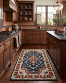 Ready to Ship Traditional Charcoal And Maroon Hand Tufted 5x8 Wool Rug by The Rug Decor