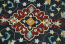 Ready to Ship Traditional Charcoal And Maroon Hand Tufted 5x8 Wool Rug by The Rug Decor