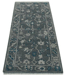 Ready to ship Traditional Gray And Blue 2.8x6 Wool Rug