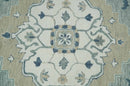 Ready to Ship Traditional Ivory And Blue Hand Tufted 5x8 Wool Rug by The Rug Decor