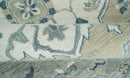 Ready to Ship Traditional Ivory And Blue Hand Tufted 5x8 Wool Rug by The Rug Decor