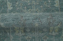 Ready to Ship Tree of life Teal And Beige 2.6x8 Wool Rug
