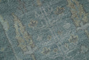Ready to Ship Tree of life Teal And Beige 2.6x8 Wool Rug