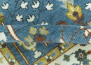 Ready to Ship Tree of Life Traditional Hand Knotted 8x10 Teal Blue and Ivory Wool Area Rug by The Rug Decor