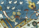 Ready to Ship Tree of Life Traditional Hand Knotted 8x10 Teal Blue and Ivory Wool Area Rug