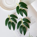Realistic dark green silk willow leaves wedding and home decor by Decorbites