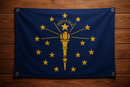 Indiana Flag with Grommets Along the Edges for Wall Hanging by Flagman of America