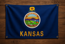 Kansas Flag with Grommets Along the Edges for Wall Hanging by Flagman of America