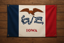 Iowa Flag with Grommets Along the Edges for Wall Hanging by Flagman of America