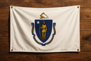 Massachusetts Flag with Grommets Along the Edges for Wall Hanging by Flagman of America
