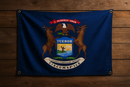 Michigan Flag with Grommets Along the Edges for Wall Hanging by Flagman of America