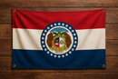 Missouri Flag with Grommets Along the Edges for Wall Hanging by Flagman of America