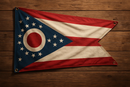 Ohio Flag with Grommets Along the Edges for Wall Hanging by Flagman of America
