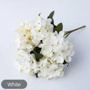 Realistic pink & white hydrangea branch decor wedding living room flowers by Decorbites