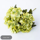 Realistic pink & white hydrangea branch decor wedding living room flowers by Decorbites