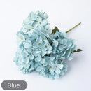 Realistic pink & white hydrangea branch decor wedding living room flowers by Decorbites