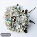 Realistic pink & white hydrangea branch decor wedding living room flowers by Decorbites