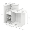 Reception Office Desk with Open Shelf and Lockable Drawer-White