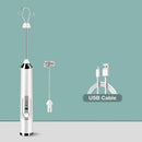 Rechargeable black & silver electric milk frother kitchen mixer by Decorbites