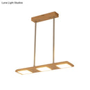 GobekUsa Reclaimed Wood Pendant Light Fixture - 3-Light Rectangle Island Lamp in Beige for Dining Room