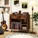 Record Player Stand with Power Outlet-Rustic Brown by LJGDeals