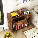 Record Player Stand with Power Outlet-Rustic Brown by LJGDeals